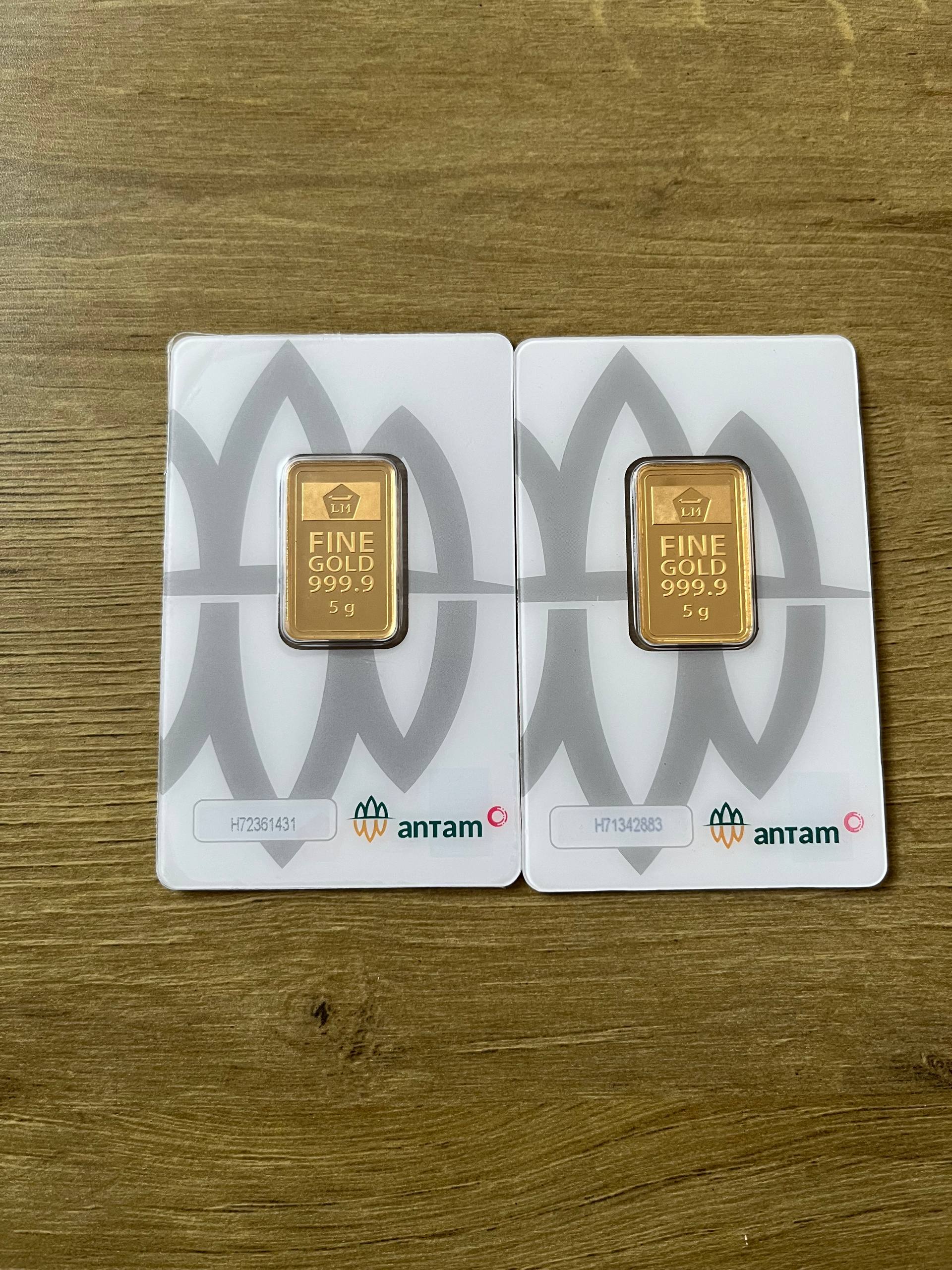 Antam 5 Gram Certicard Sepasang